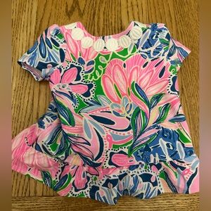 Lilly Pulitzer 3-6M Cotton Dress with Matching Diaper Cover
